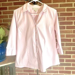 Dana Buchman Pink Blush Button Up Blouse